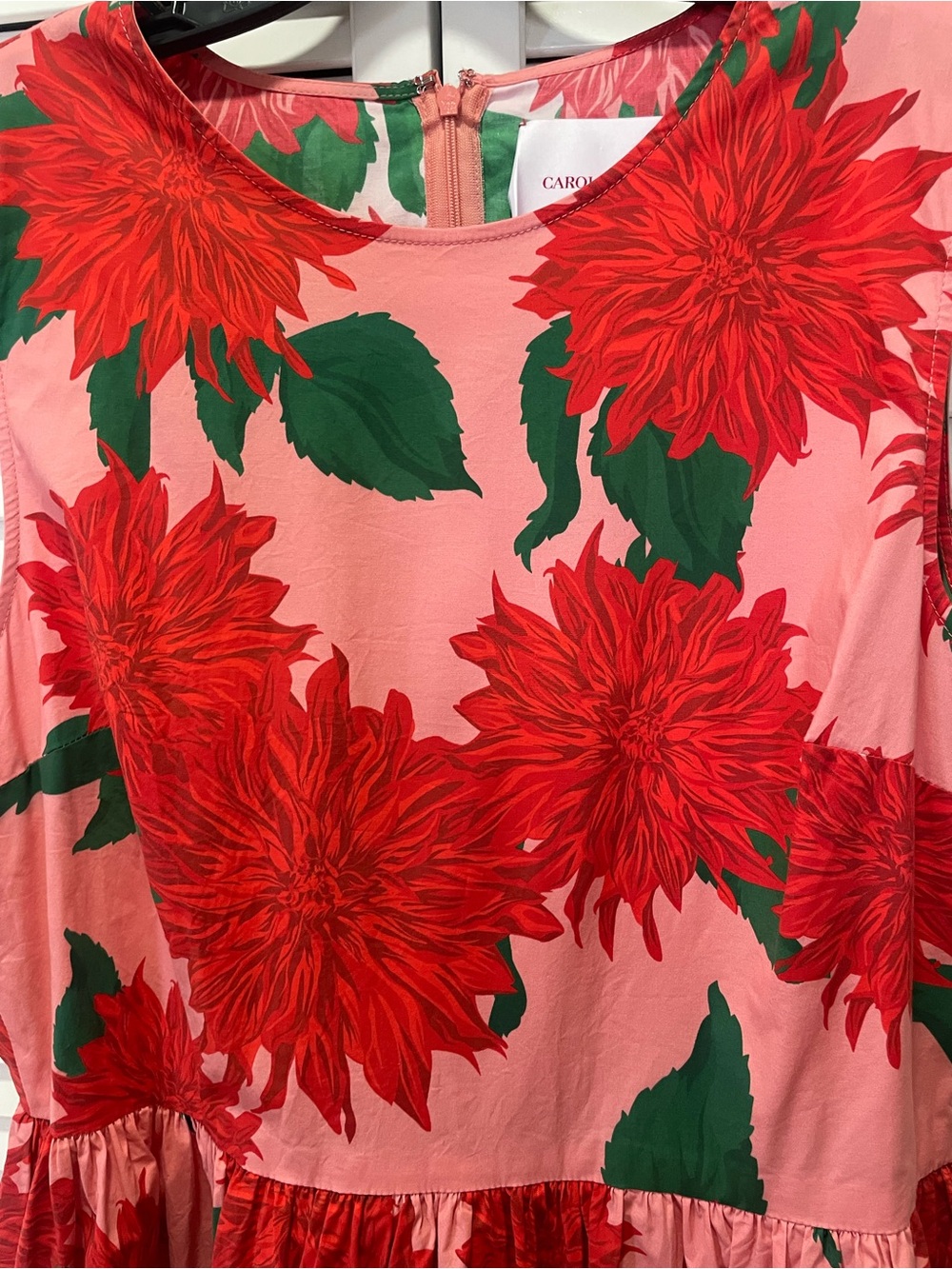 Carolina Herrera Floral A-Line Midi Dress - Picture 2 of 10